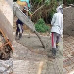 Pengerjaan proyek jalan rigid beton di Desa Kemiri (17/01/2026)