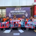 Polres Bojonegoro saat menggelar pers rilis pengungkapkan kasus narkoba tahun 2025. Foto: dok polres