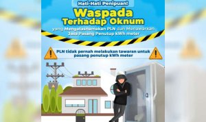 Poster himbauan waspada oknum gadungan petugas pln
