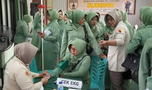 Kodim Bojonegoro Fasilitasi Ratusan Istri Prajurit Cek Jantung dan HPV DNA