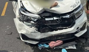 Ada Dua Mobil Tabrakan di Jalan Nasional Margomulyo-Balen
