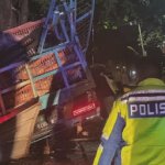 Diduga Lepas Kendali Sebuah Truck Alami Kecelakaan di Jalur Bojonegoro-Nganjuk