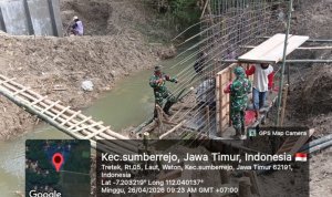 ​Percepat Konektivitas, Kodim 0813 Bojonegoro Garap 10 Jembatan Perintis Garuda Secara Serentak