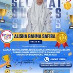 Alisha Rahma Safira (kelas 8) sebagai Juara 1 Menulis Cerita