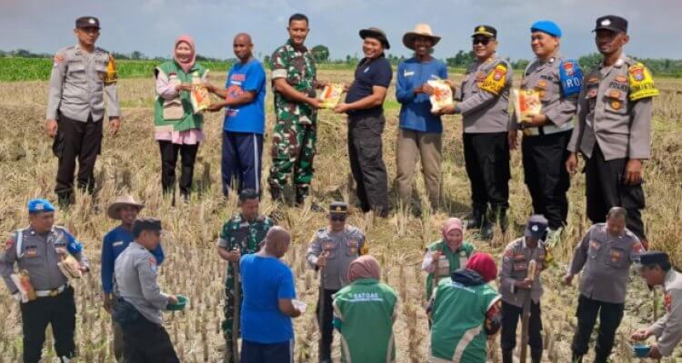 Polres Bojonegoro Tanam Benih Jagung Bhayangkara demi Ketahanan Pangan