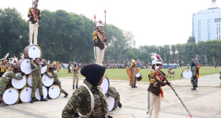 Upacara HUT Ke-81 RI di Bojonegoro Meriah, Marching Band dan Formasi Paskibraka